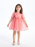 LC Waikiki Crew Neck Short Sleeve Lace Baby Girl Dress